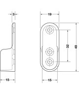 Ovale kledingroede op maat - 600mm t/m 799mm - zwart