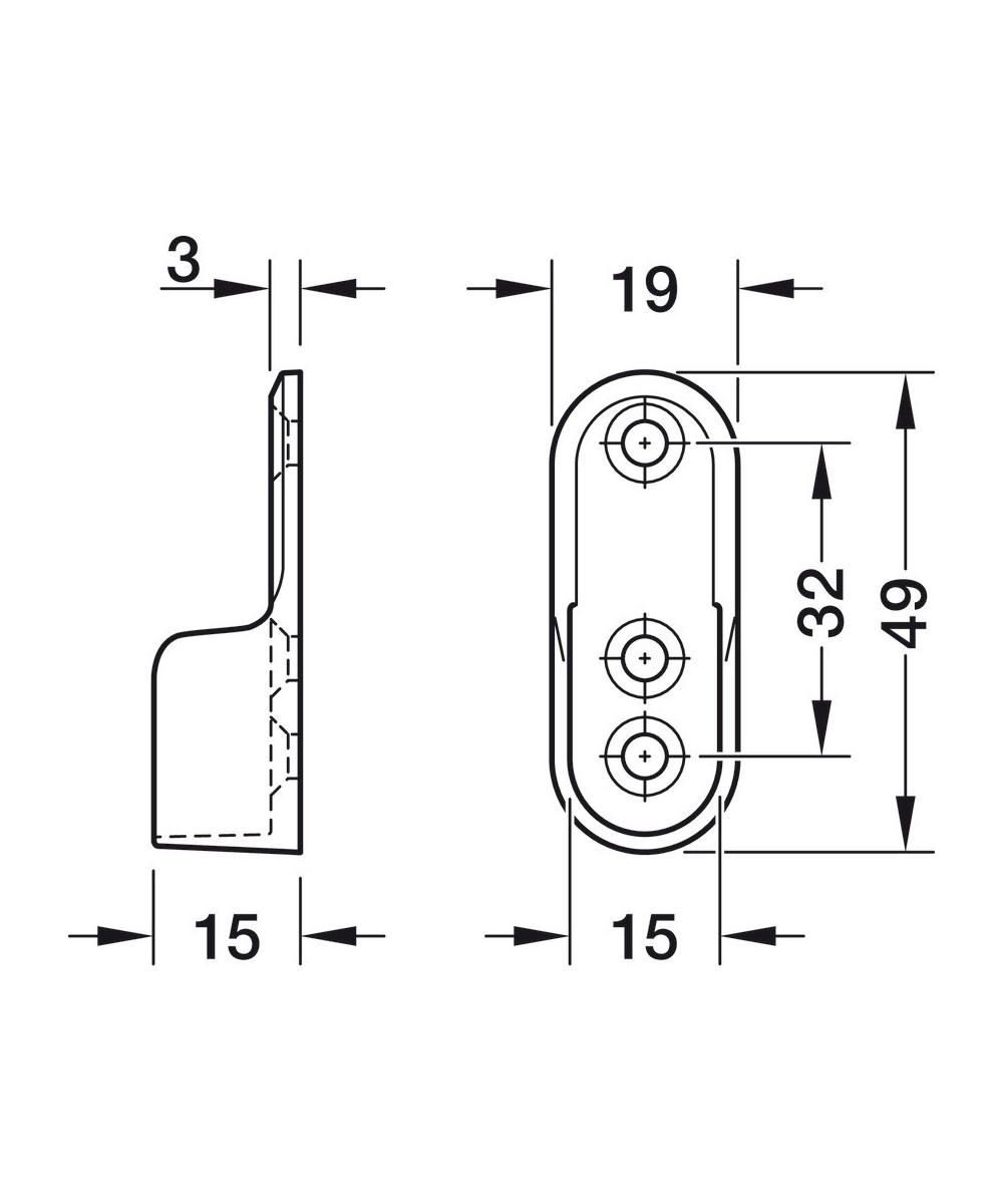 Ovale kledingroede op maat - 600mm t/m 799mm - zwart