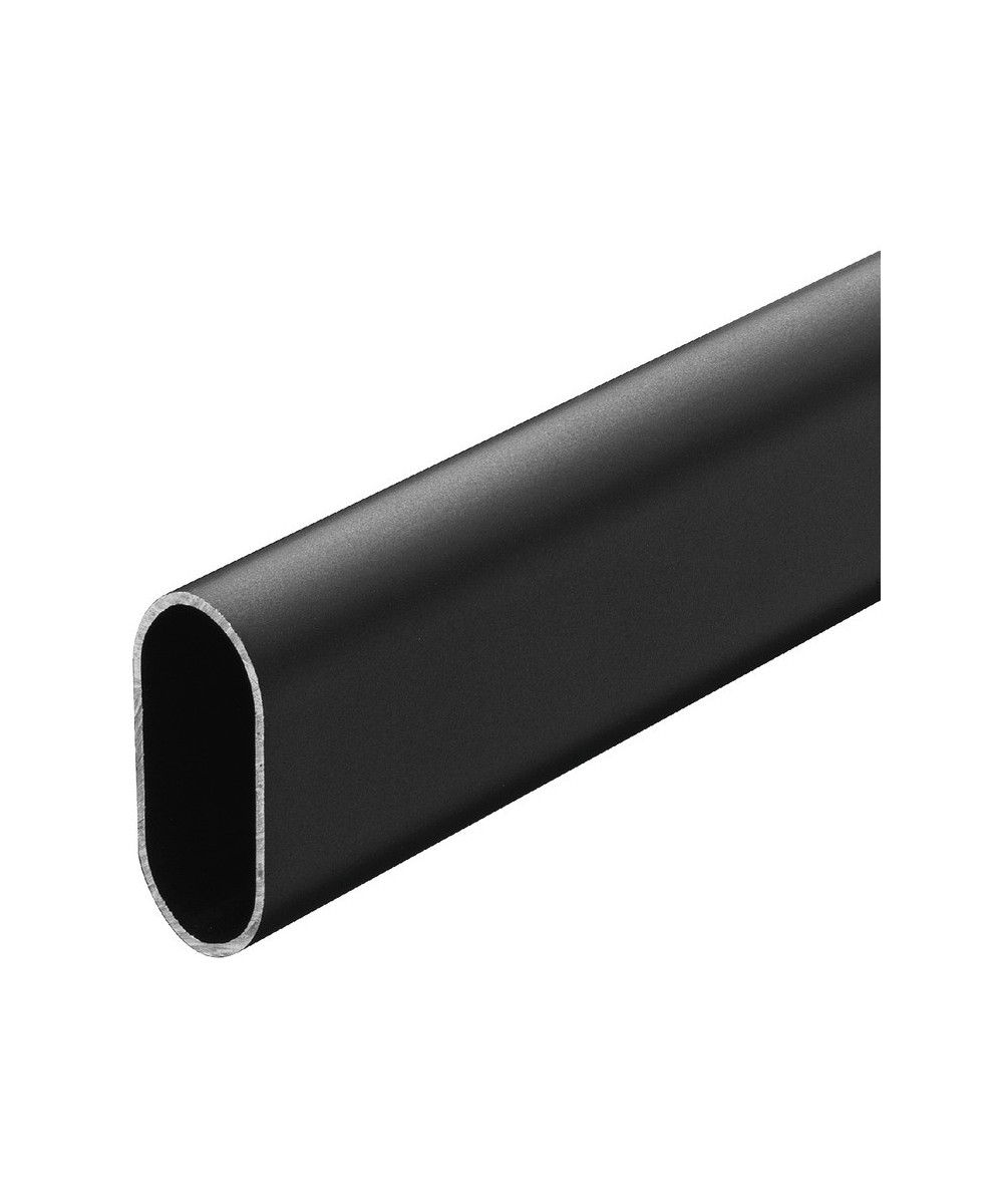Ovale kledingroede op maat - 800mm t/m 999mm - zwart