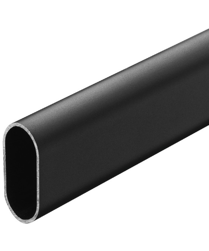 Ovale kledingroede - 1170mm - zwart