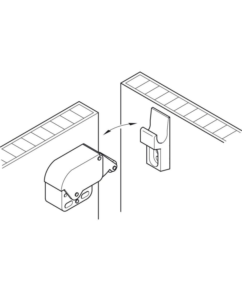 Tegenplaatje Mini Latch druksnapper - metaal
