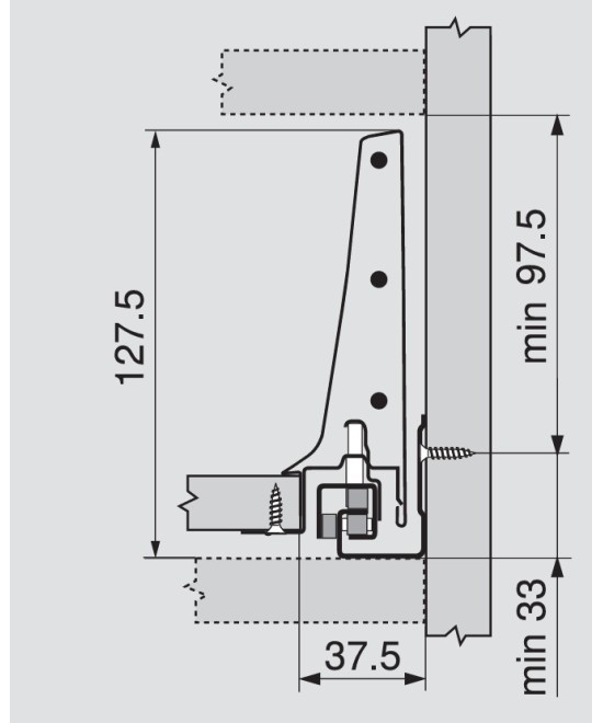 Blum Tandembox 130,5mm - Type K