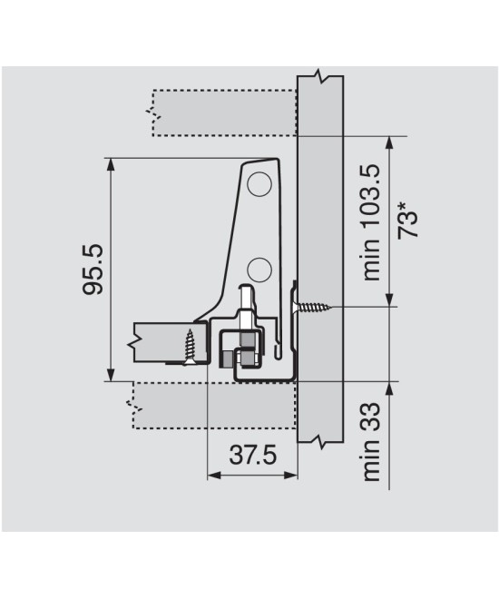 Blum Tandembox 106mm - binnenlade - Type M