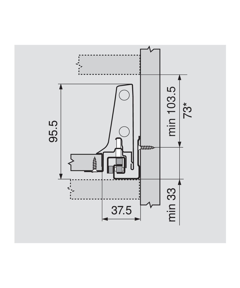 Blum Tandembox 106mm - binnenlade - Type M