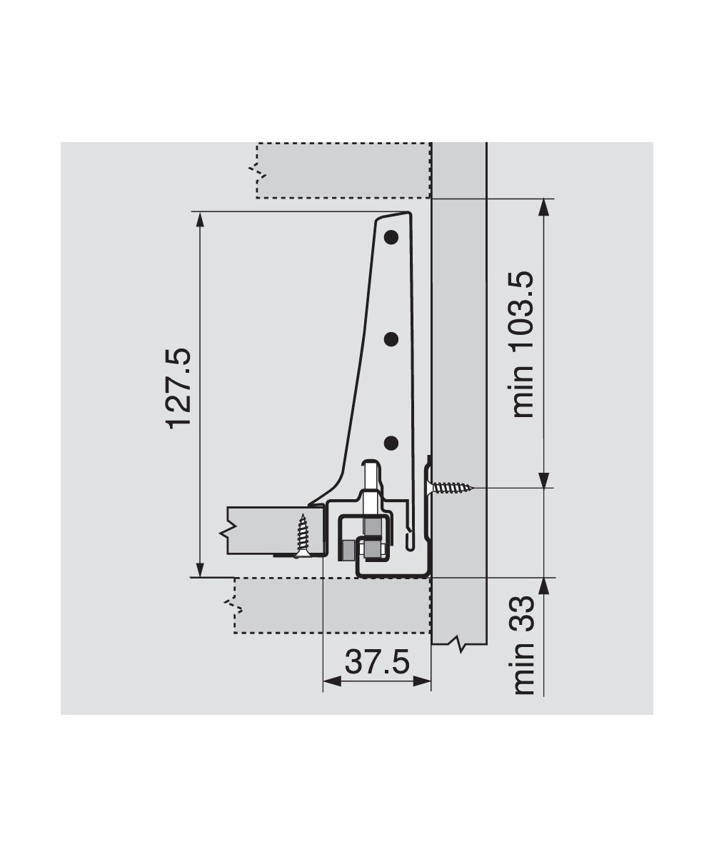 Blum Tandembox 137mm - binnenlade - Type K