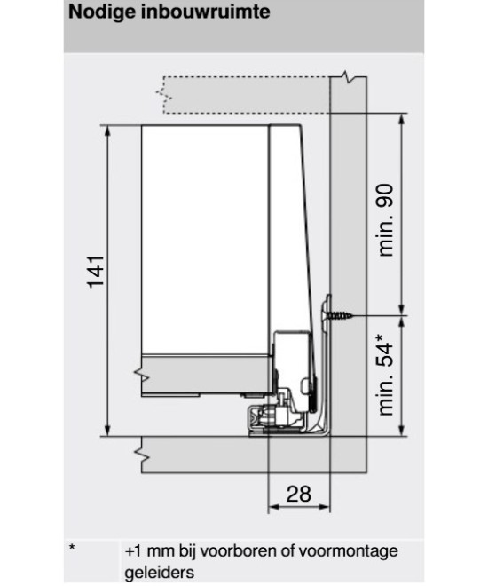 Blum Merivobox 146mm - binnenlade - Type K