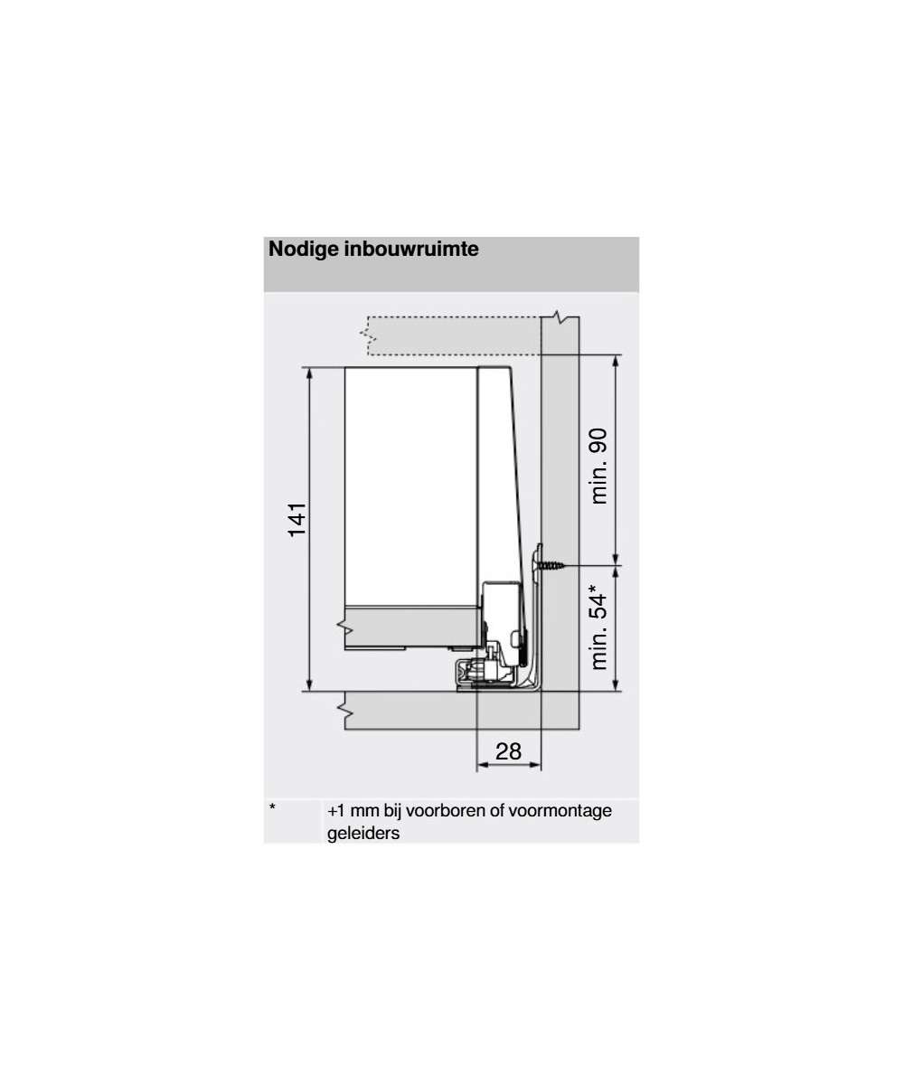 Blum Merivobox 146mm - binnenlade - Type K