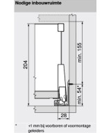 Blum Merivobox 209mm - binnenlade met hoge zijwand - Type E