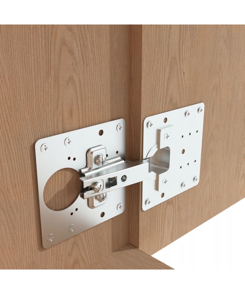 Scharnier reparatieplaatje - 90mm x 90mm - RVS