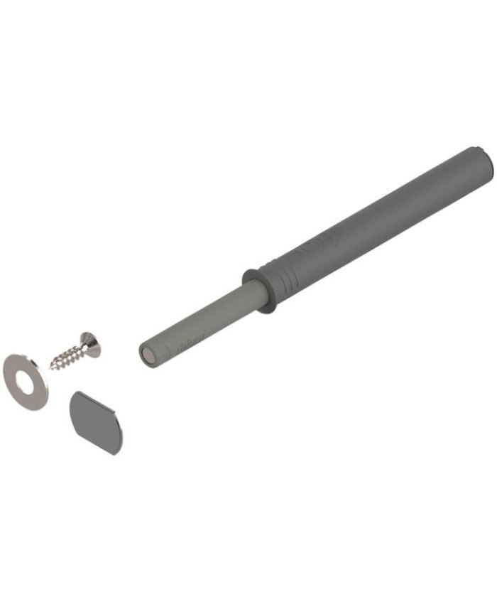 Blum tip on - met magneet - lange versie - grijs