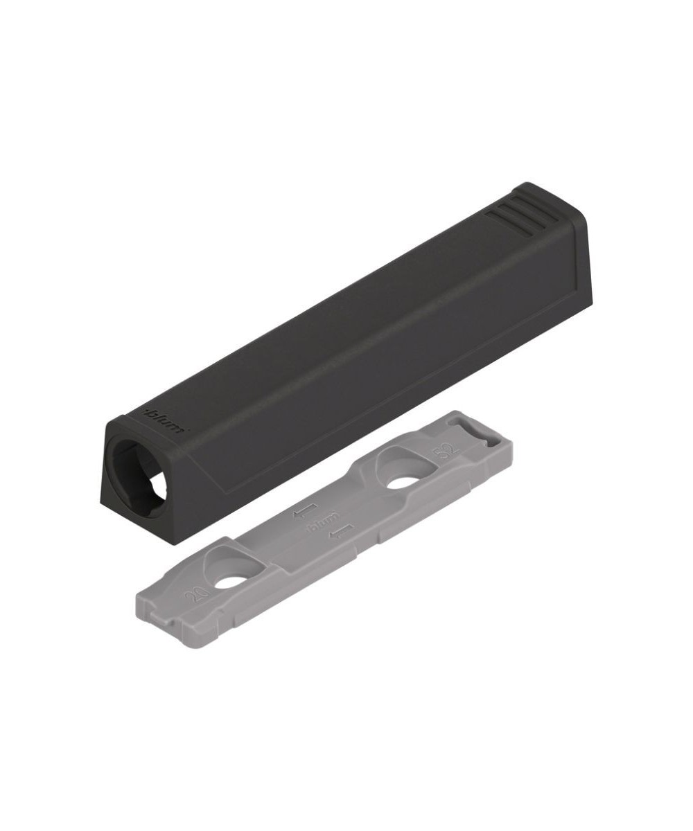 Blum adapterplaat - zwart - lange versie