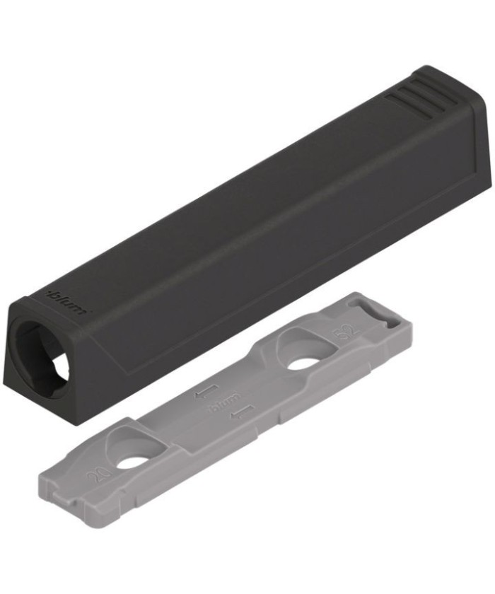 Blum adapterplaat - zwart - lange versie