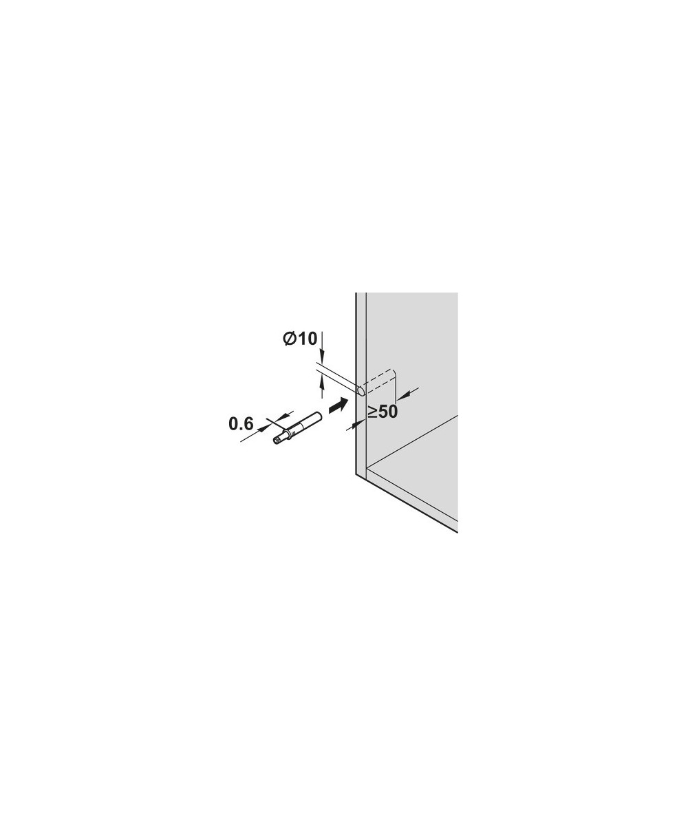 Blum tip on - met magneet - korte versie - grijs