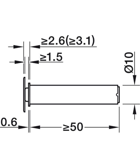 Blum tip on - met magneet - korte versie - grijs