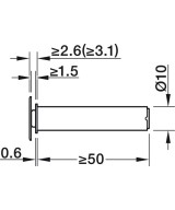 Blum tip on - met magneet - korte versie - grijs