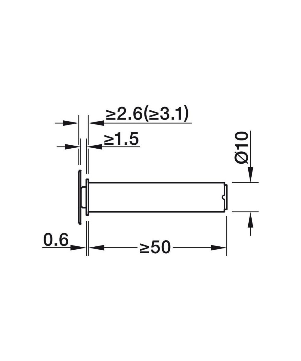 Blum tip on - met magneet - korte versie - zwart