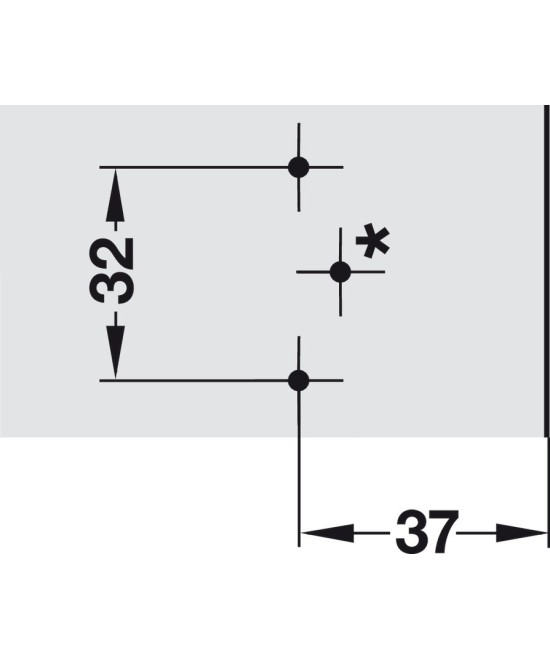Blum montageplaat - 0mm - met verstelschroef - zwart