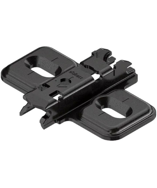 Blum montageplaat - 0mm - met slobgaten - zwart