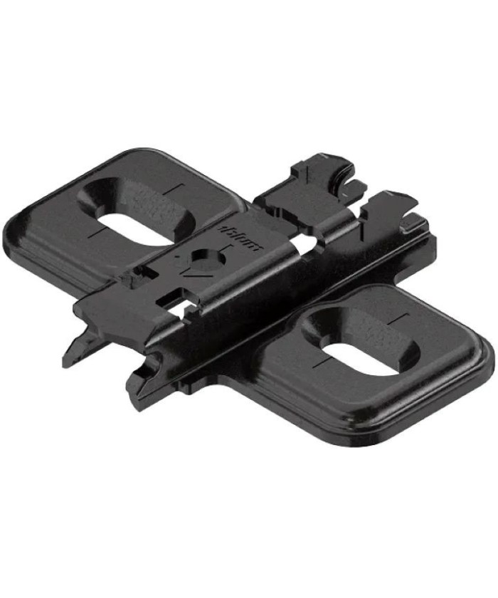 Blum montageplaat - 0mm - met slobgaten - zwart