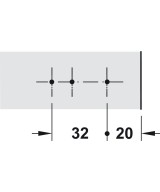 Blum montageplaat - 0mm - met verstelschroef - recht model