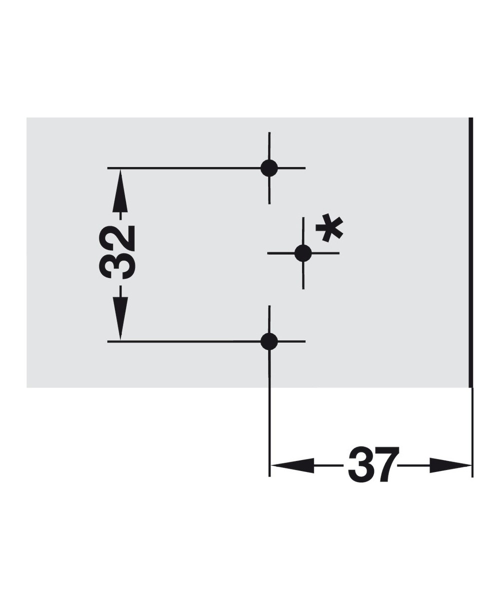 Blum montageplaat - 0mm - met slobgaten