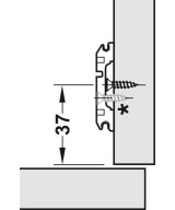 Blum montageplaat - 3mm - met verstelschroef