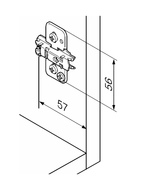 Blum montageplaat - 3mm - met verstelschroef