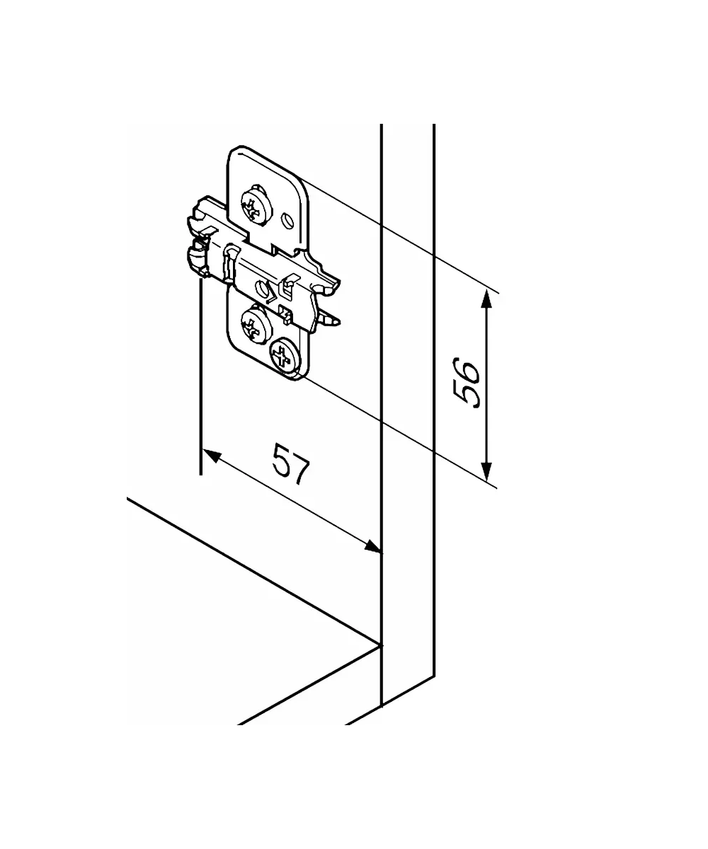 Blum montageplaat - 0mm - met verstelschroef