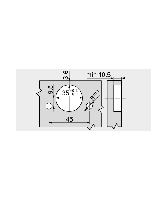 Blum scharnier - Modul - 100 graden - voorliggend - zelfsluitmechanisme (veer)