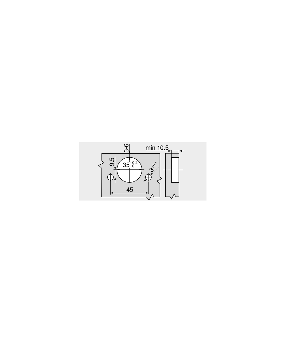 Blum scharnier - Modul - 100 graden - voorliggend - zelfsluitmechanisme (veer)