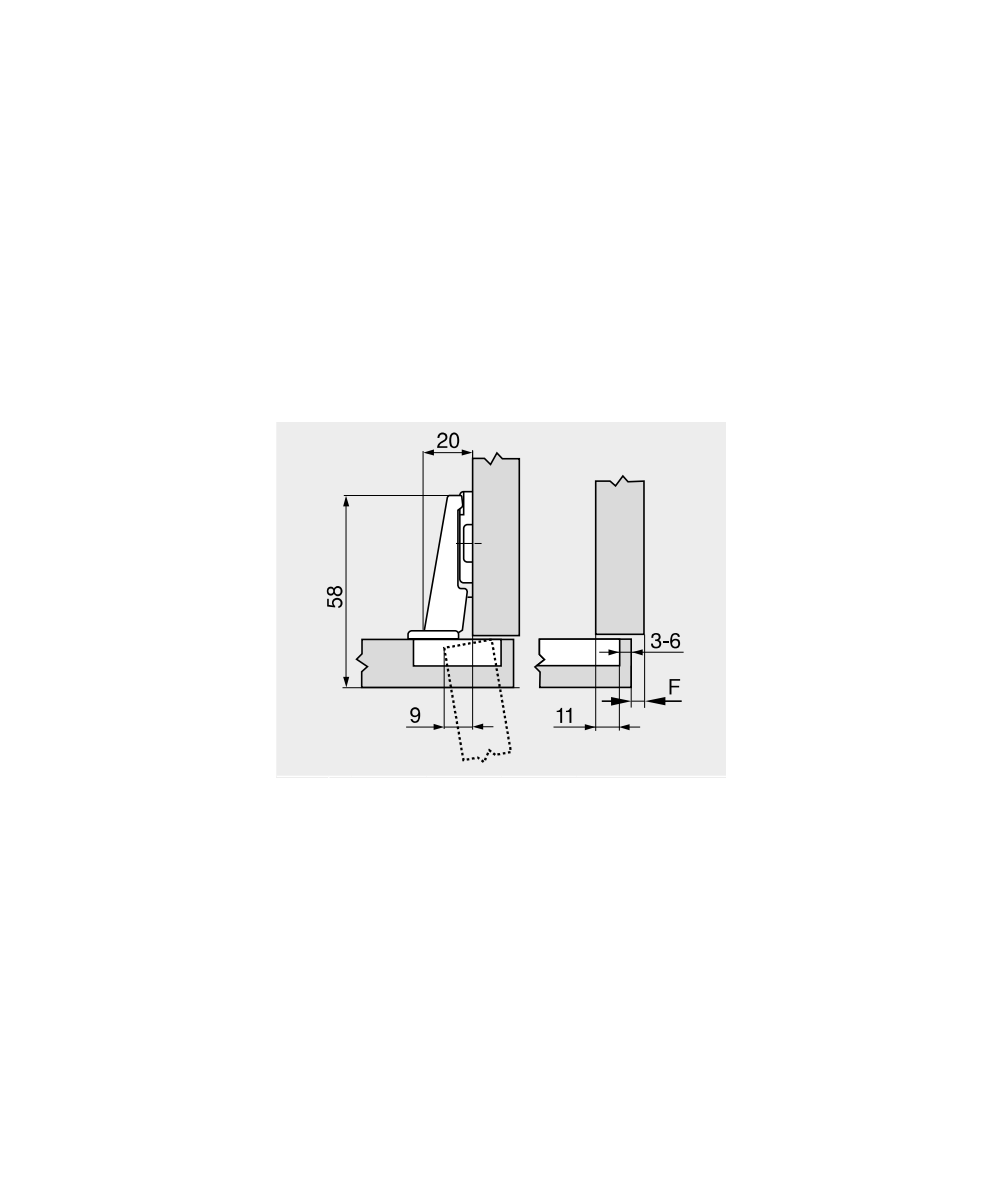 Blum scharnier - Modul - 100 graden - voorliggend - zelfsluitmechanisme (veer)