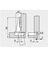 Blum scharnier - Modul - 100 graden - voorliggend - zelfsluitmechanisme (veer)