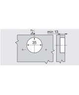 Blum koelkastscharnier - 95 graden - voorliggend - zelfsluitmechanisme (veer)
