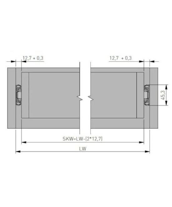 ladegeleider - 400mm - 40kg - softclose