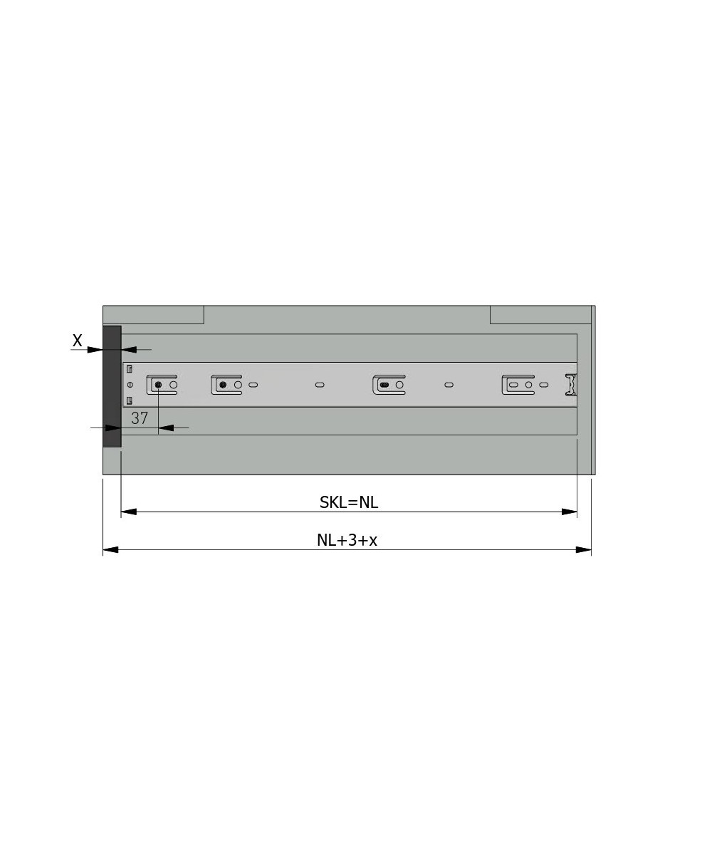 Kogelgeleider - 550mm - 50kg