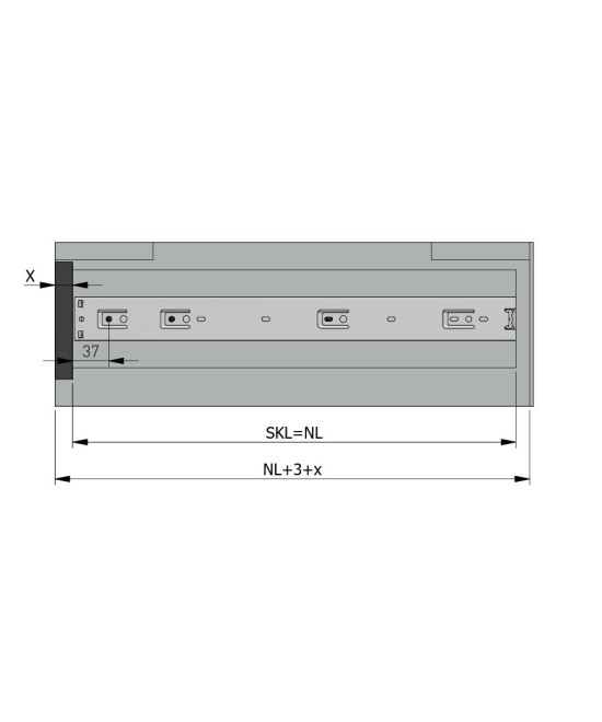 Kogelgeleider - 400mm - 50kg