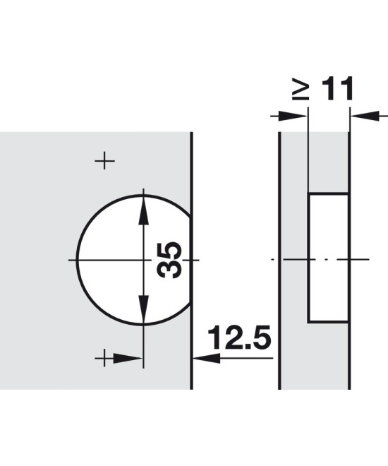 Blum scharnier - Clip Top - 60 graden - voor vouwdeuren (carouselkasten) - zelfsluitmechanisme (veer)