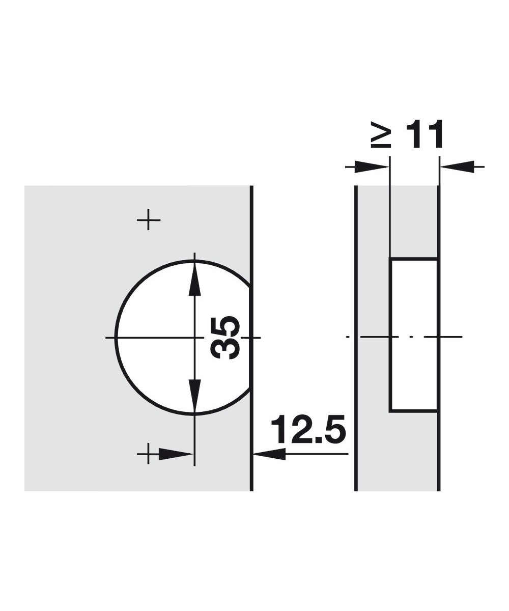 Blum scharnier - Clip Top - 60 graden - voor vouwdeuren (carouselkasten) - zelfsluitmechanisme (veer)