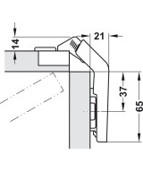 Blum scharnier - Clip Top - 60 graden - voor vouwdeuren (carouselkasten) - zelfsluitmechanisme (veer)