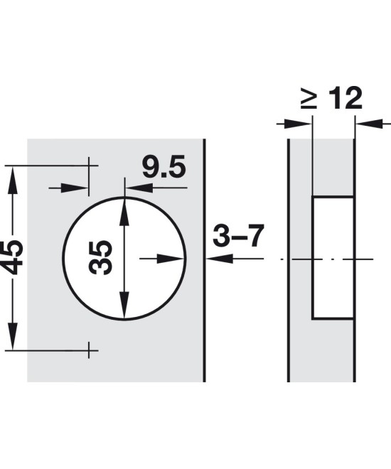 Blum scharnier - Clip Top - 95 graden - gelijkliggende kaders - zelfsluitmechanisme (veer)