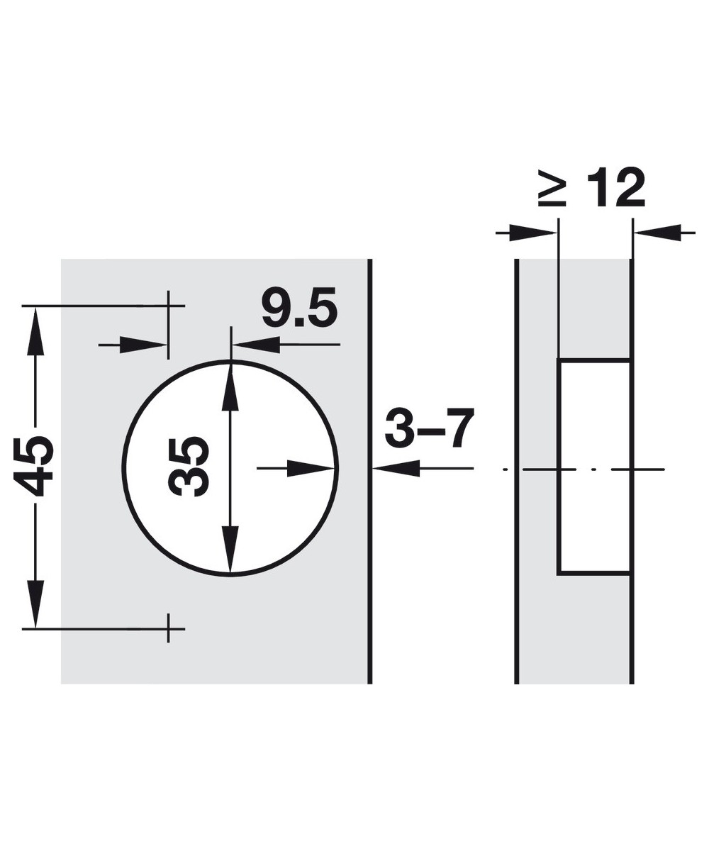 Blum scharnier - Clip Top Blumotion - 95 graden - gelijkliggende kaders - softclose