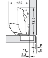 Blum scharnier - Clip Top Blumotion - 155 graden - voorliggend - softclose