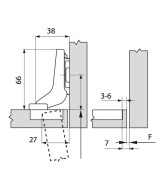 Blum scharnier - Clip Top - 100 graden - inliggend - zelfsluitmechanisme (veer)