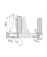 Blum scharnier - Clip Top Blumotion - 110 graden - half voorliggend - softclose - zwart