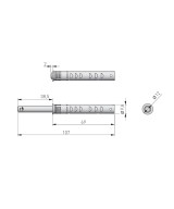 Tip-on druksnapper lang - met magneet - wit