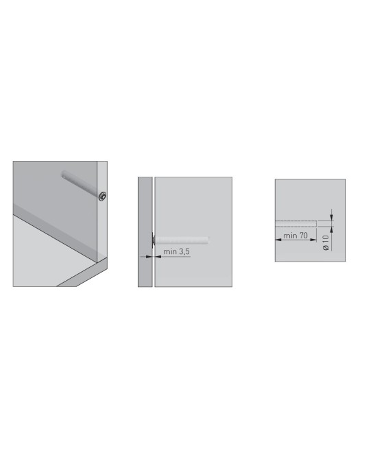 Tip-on druksnapper lang - met magneet - wit