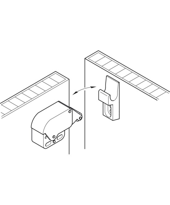 Mini latch wit - vernikkeld