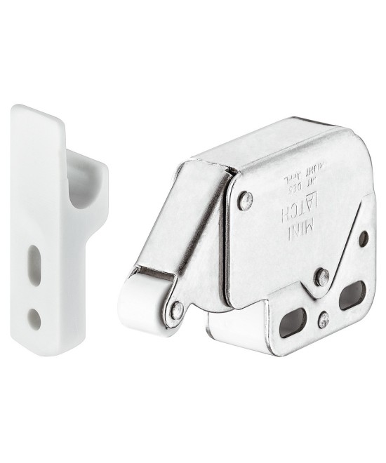 Mini latch wit - vernikkeld