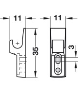 Mini latch wit - vernikkeld