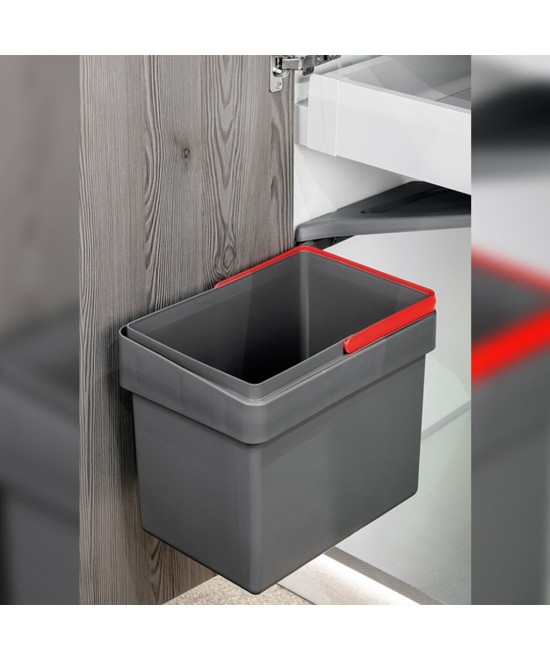 Prullenbak - deurbevestiging -  1 x 15 liter - antracietgrijs
